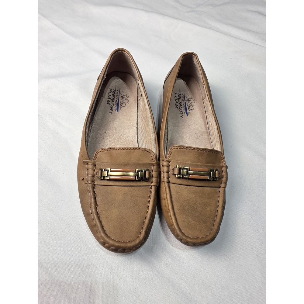 Lifestride Loafers‎ Velocity Womens 8 Brown Gold Hardware Memory Foam Loafer